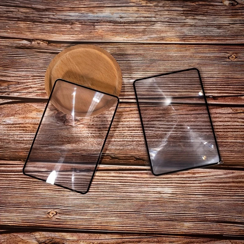 1pc Ultra thin magnifying glass, transparent magnifying glass, suitable for reading books, reading tool magnifying glass.
