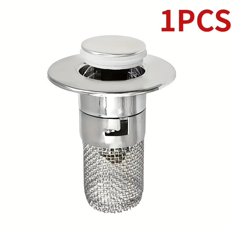 1/2 piece bathroom hair filter mesh, made of mesh material and chrome-plated plastic, suitable for kitchen sinks and bathrooms