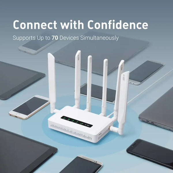 រ៉ោតទ័រច្រកផ្លូវ GL.iNet GL-X3000 (Spitz AX) 5G AX3000, Wi-Fi 6, Multi-WAN និងអង់តែនដែលអាចផ្ដាច់បាន, ស៊ីមពីរ, OpenVPN និង WireGuard