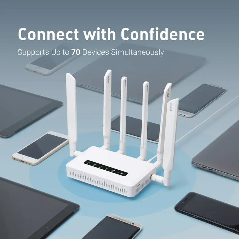 រ៉ោតទ័រច្រកផ្លូវ GL.iNet GL-X3000 (Spitz AX) 5G AX3000, Wi-Fi 6, Multi-WAN និងអង់តែនដែលអាចផ្ដាច់បាន, ស៊ីមពីរ, OpenVPN និង WireGuard