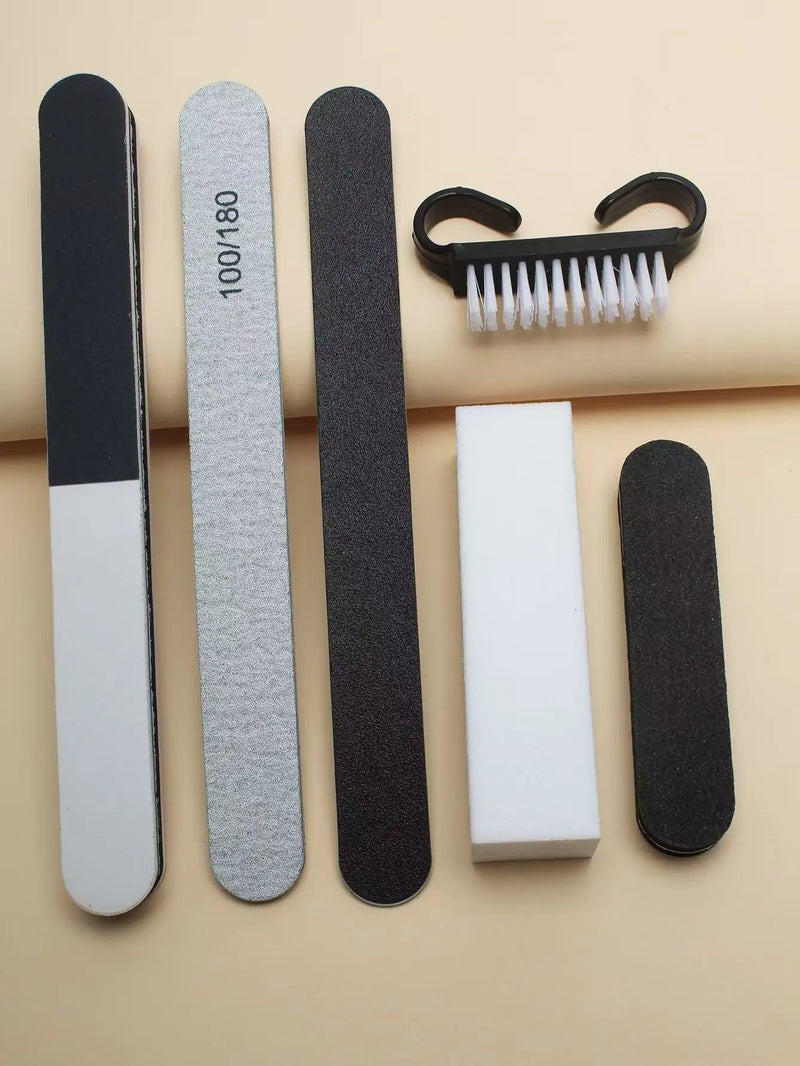 8/5Pcs Manicure Pedicure Tools Set Nail File Buffer Cuticle Pusher Remover Toe Separator Nail Art Care Kit For Salon Home DIY