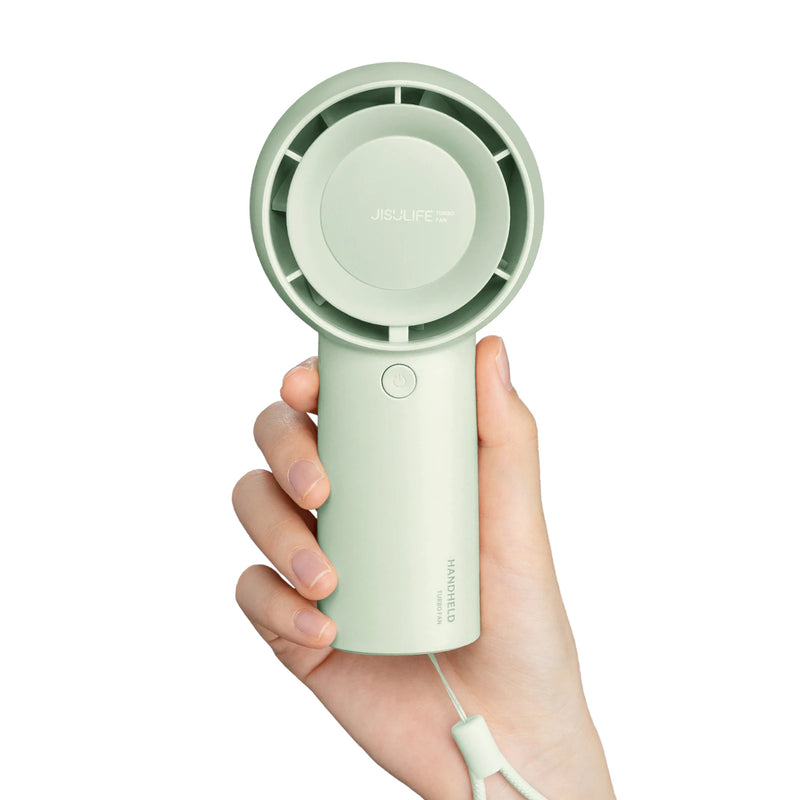 JISULIFE Handheld Turbo Fan, 4000mAh USB Rechargeable Battery , Small Pocket Fan with 5 Speeds, Protable for Travel/Home/Office
