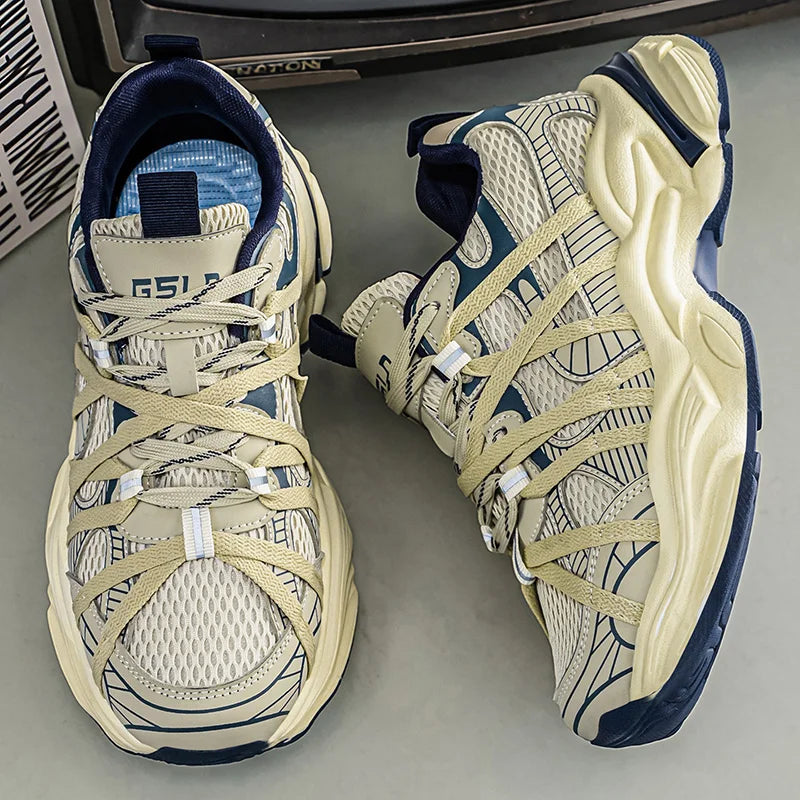Chunky sneakers four seasons new Men's breathable light soft-sole anti-slip comfort outdoor casual walking sports running shoes