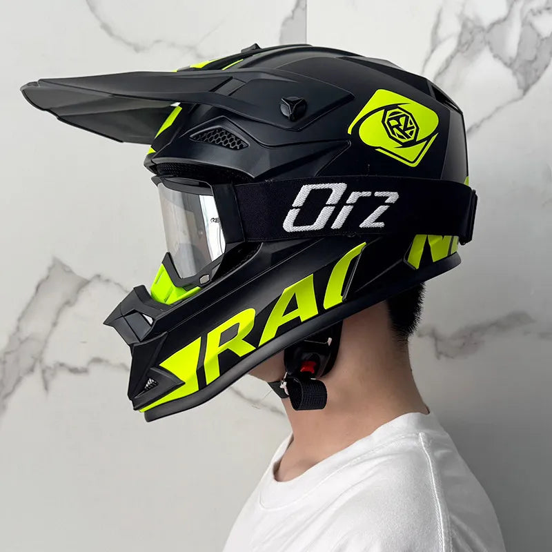 ORZ Helmets Motocross Kask Cross Downhill Soporte Casco Off Road Helmet Racing Classic Motorcycle Original Enduro Goggles