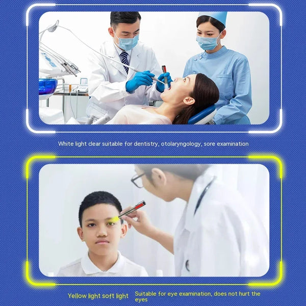 ពិល LED សង្គ្រោះបន្ទាន់ប្រភេទ C សាកថ្ម Han Pen Light ពិល Clip Pocket Lamp សម្រាប់ពេទ្យធ្មេញ គិលានុបដ្ឋាយិកា ជំនួយសង្គ្រោះបឋម ភ្លើងបំភ្លឺការងារ