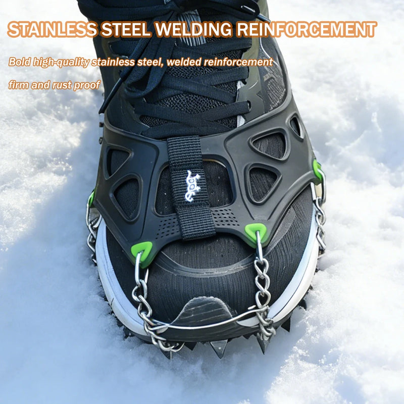 BRS Claws Grips Boots Cover Ice Gripper 22 Teeth Snow Spikes Outdoor Winter Hiking Climbing Crampons Cleats Chain Spike for Shoe