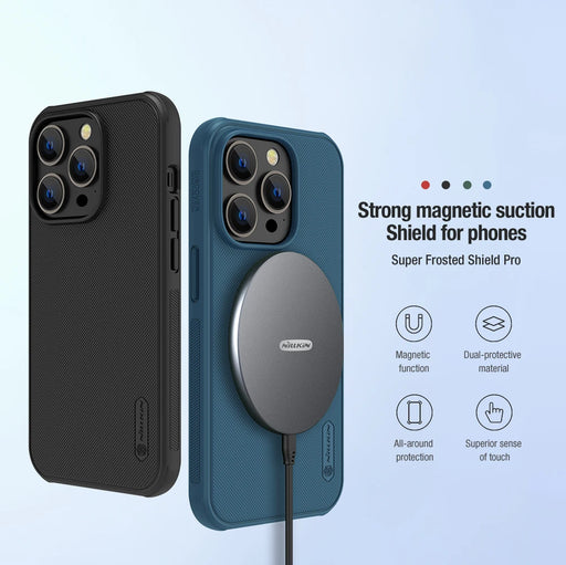 For iPhone 15 Pro Max Magsafe Case NILLKIN Super Frosted Shield Pro Magnetic Wireless Charging Cover For iPhone 14 Pro Max