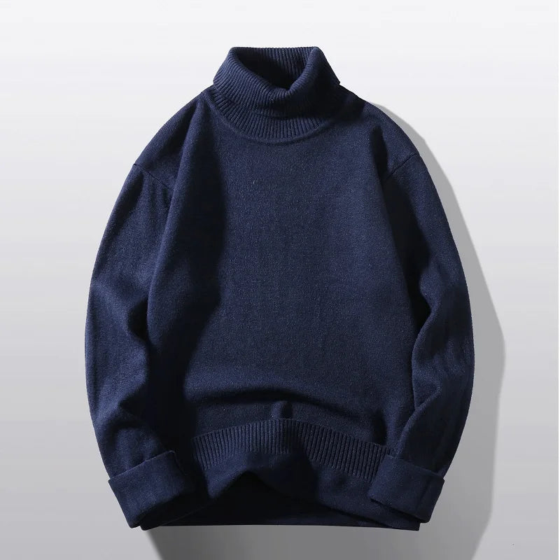 Bright Red Men's Pullover Sweaters, Winter Computer Knitted Turtleneck Sweater, White Black Male Pullovers Beige Gray Khaki