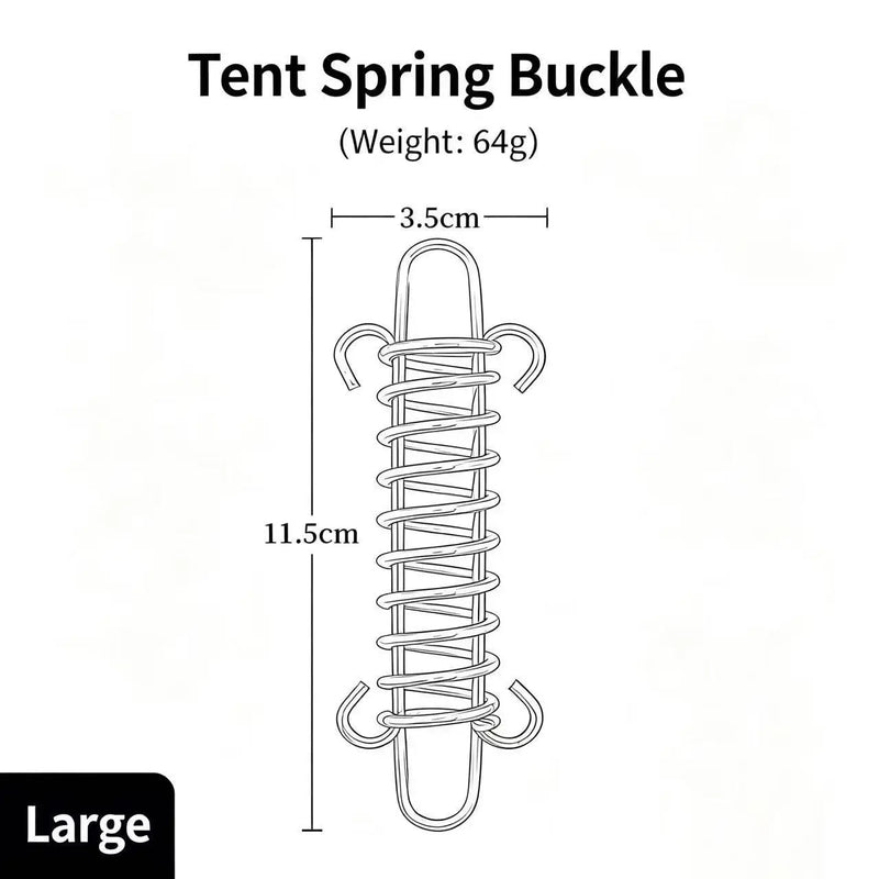 Outdoor Camping Tent High-Strength Steel Rope Buckle Spring Wind Hook Sunshade Fixed Buckle for Secure Tarp Anchoring