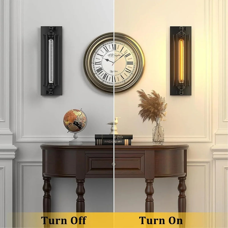 JOYINLED Vintage Industrial LED Wall Light E27 Retro Loft Wall Lamps Antique Black Lamp Sconce Lights Bedside Lighting Fixture