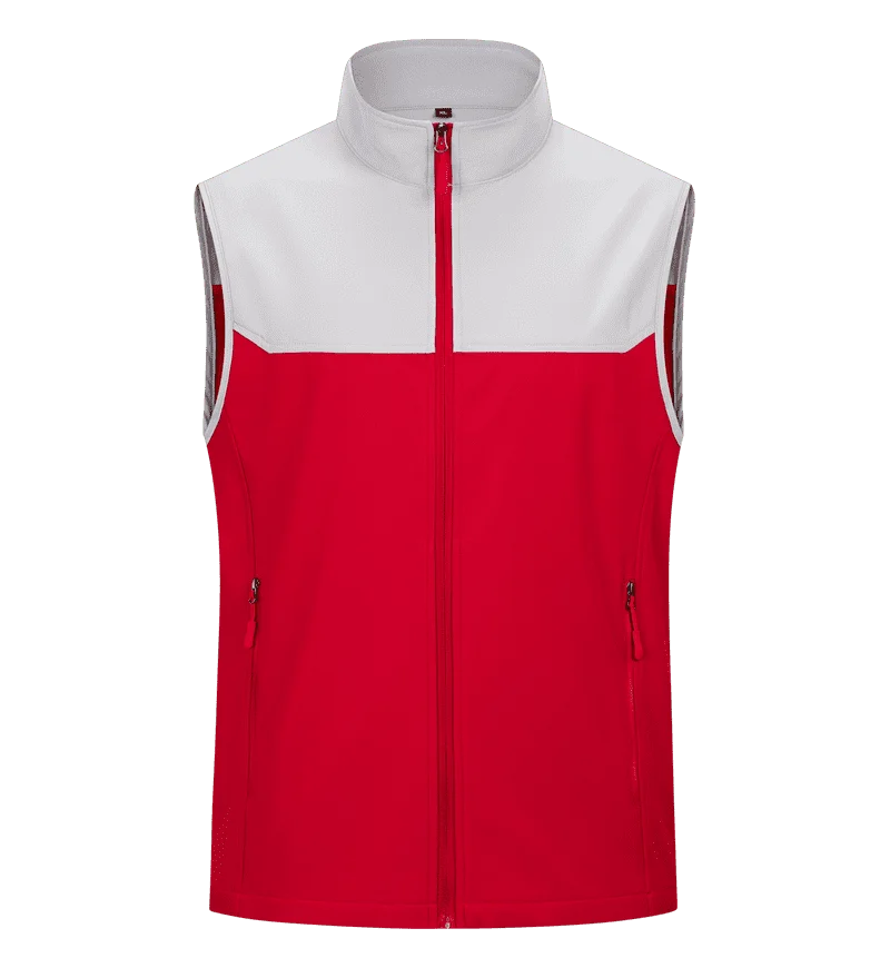 New Customized color-block soft-shell work uniforms for enterprise catering staff waterproof  vest with logo printing