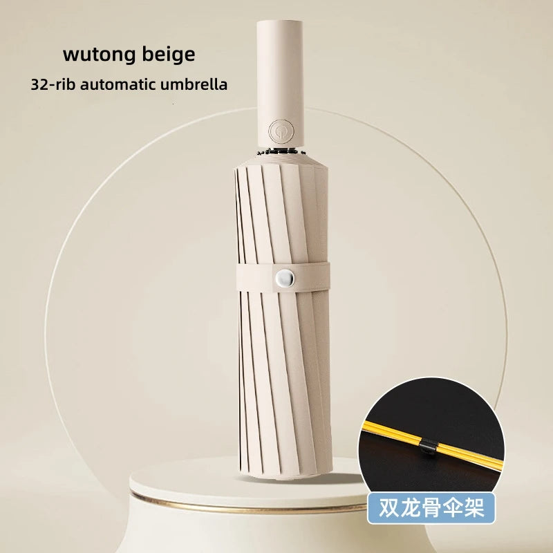 ឆ័ត្របត់បានទំហំ 105CM មានឆ្អឹង 32 សម្រាប់ប្រើបានច្រើនយ៉ាង, ឆ័ត្រការពារកម្តៅថ្ងៃ, ធន់នឹងកាំរស្មីយូវី