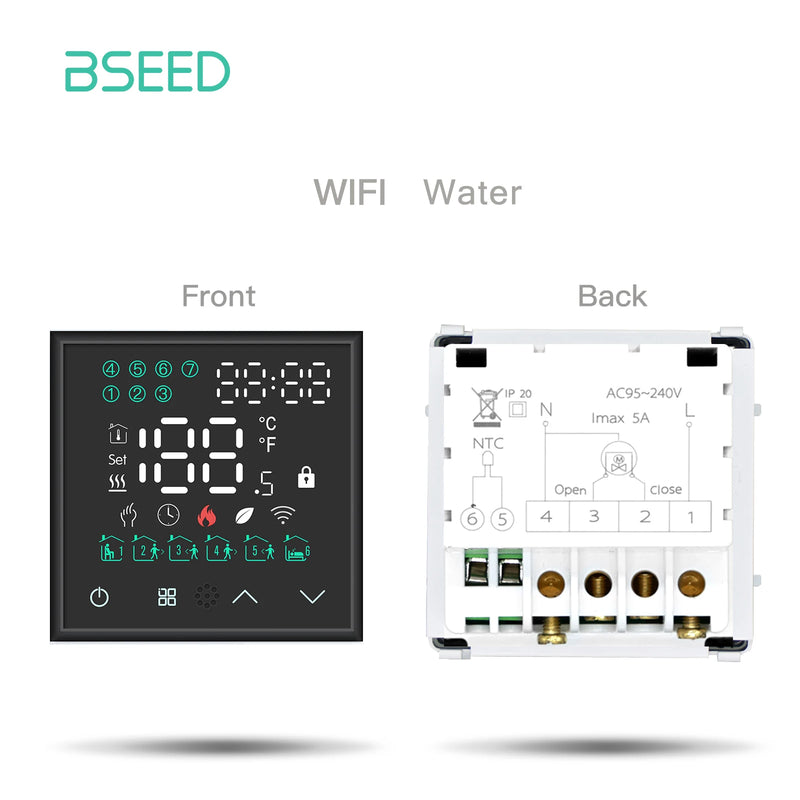BSEED M1 WIFI Thermostat Room Temperature Controller Electric Floor Smart Water Heating Boiler DIY Parts Wall Socket Glass Frame