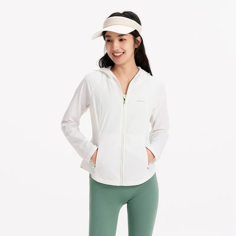 Semir Women Jacket UV Protection Cool Feeling Breathable Moisture Wicking High Elastic Slim Raglan Sleeve Hiking Outdoor Top 202