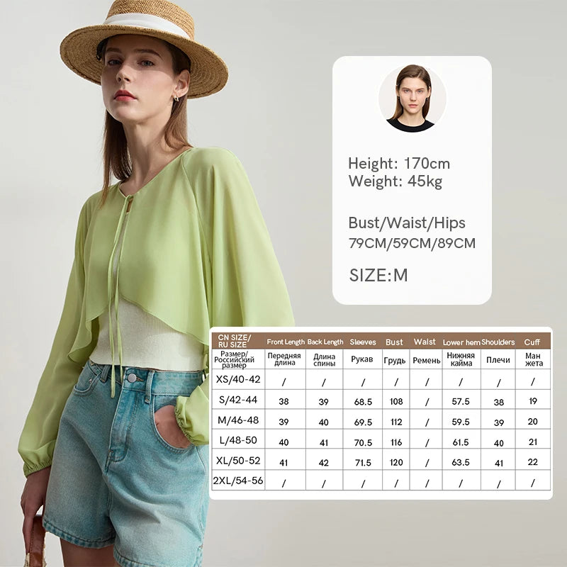 Amii Women's Minimalist Blouse 2026 Summer New Commuting Versatile V-Neck Tops Short Raglan Sleeve Thin Chiffon Blouse 12542281