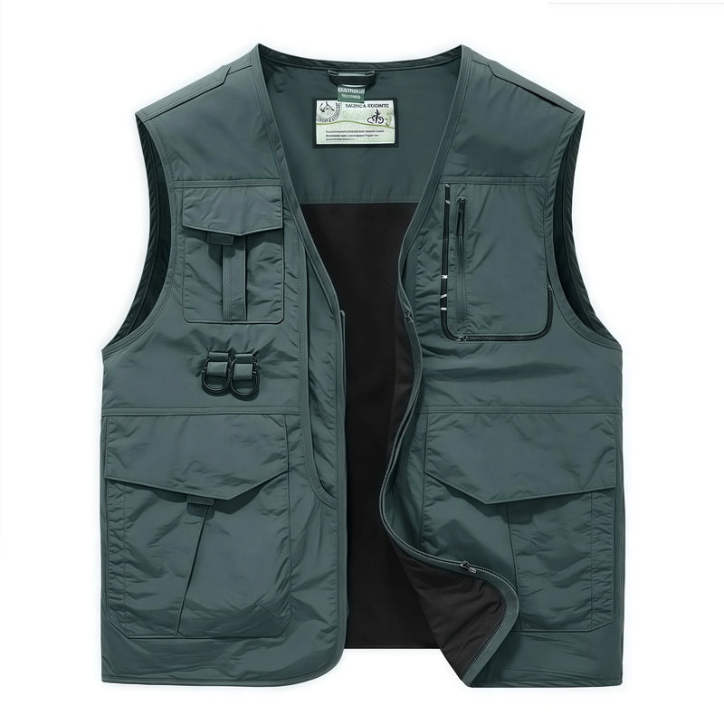 Sleeveless Jacket Cargo Vests Men Outdoor Multi Pockets Photography Summer Thin Mesh Breathable Waistcoats Male Casual Vests