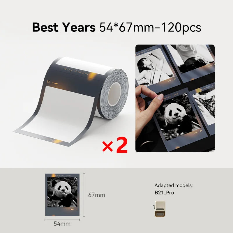 NiiMbot 300 DPI B21 Pro Thermal Printer Cardboard Label High-definition Photo Printing Sticker Photo Paper With Adhesive Backing