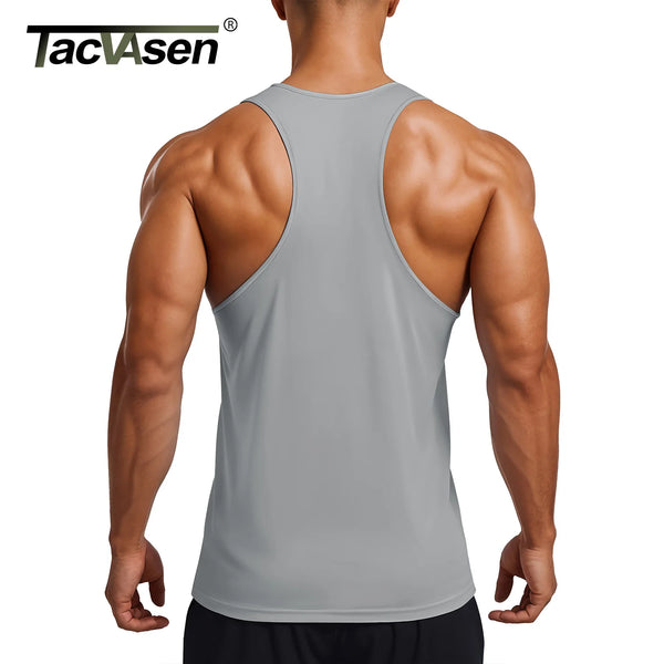 TACVASEN Men's Dry Fit Tank Tops Fitness Workout UPF 80+ Sleeveless Shirts Summer Muscle Gym Running Vest Athletic Tank Tops
