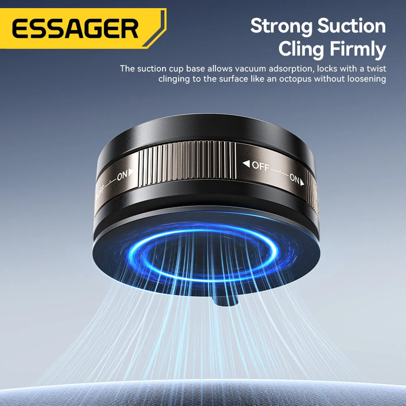 Essager Magnetic Wall Holder Phone Stand 360°Rotation Magnetic Suction for iPhone 16 15 14 13 Pro Max for Kitchen Bathroom Glass