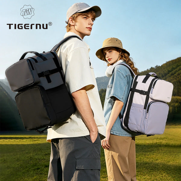 Tigernu Expandable Travel Backpack With Shoe Compartment USB Charging Port 17inch Laptop Backpack For Business Trip Daily Work