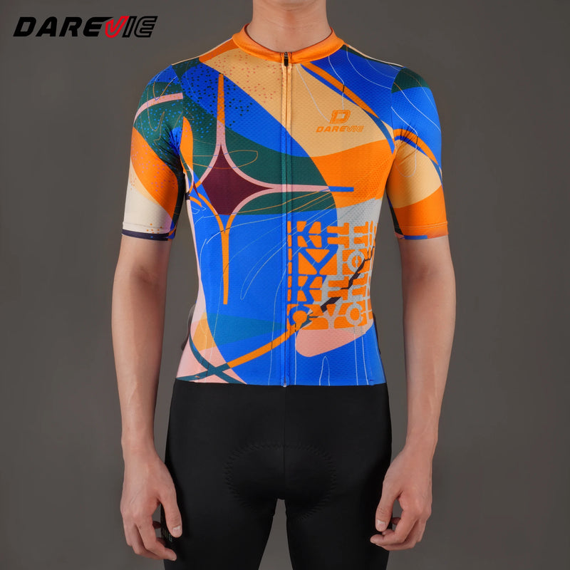 អាវយឺតជិះកង់ DAREVIE សម្រាប់បុរស ធន់នឹងសំណើម ធន់នឹងការរអិល ស្ងួតរហ័ស ងាយស្រួលហ្វឹកហាត់