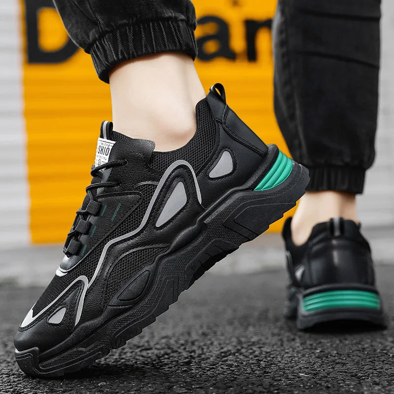 Men's breathable mesh casual sports shoes four season soft soled comfortable outdoor running shoes student shoes male sneakers