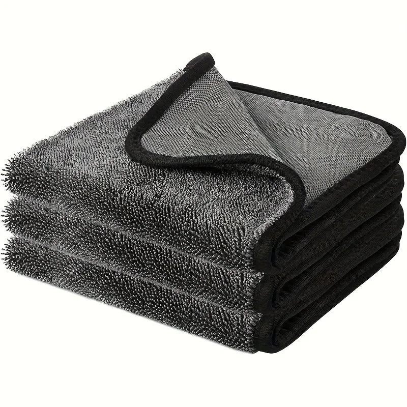 3pcs Streak-Free Ultra-Soft Magic Microfiber Cloths, Perfect for Motorcycle, Car, Glasses, Kitchen. Washable & Long-Lasting.