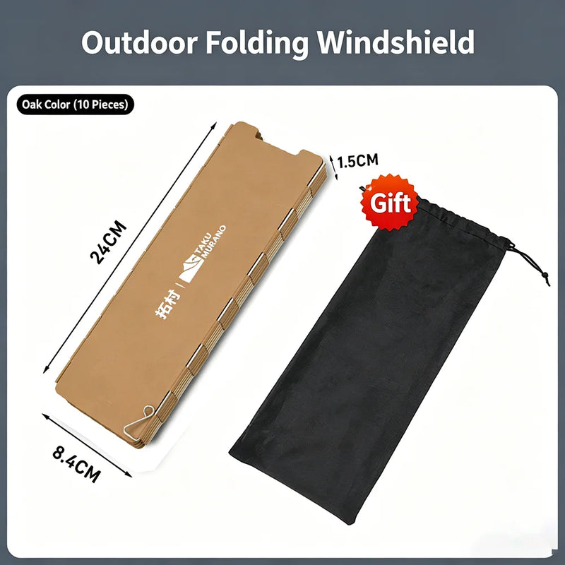 Foldable 10-Panel Camping Gas Stove Windscreen Ultralight SUS Wind Shield for Butane Canister Stove Outdoor Cooking Accessory
