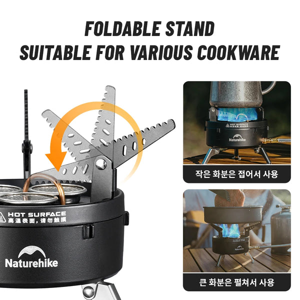 ចង្ក្រាន Naturehike Faint Star សម្រាប់បោះតង់ IGT ចង្ក្រានហ្គាសដែលអាចបត់បានសម្រាប់ក្រៅផ្ទះ ចង្ក្រានហ្គាសប៊ូតាន សម្រាប់ទេសចរណ៍ ចង្ក្រានហ្គាសសម្រាប់ញ៉ាំអាហារក្រៅផ្ទះ