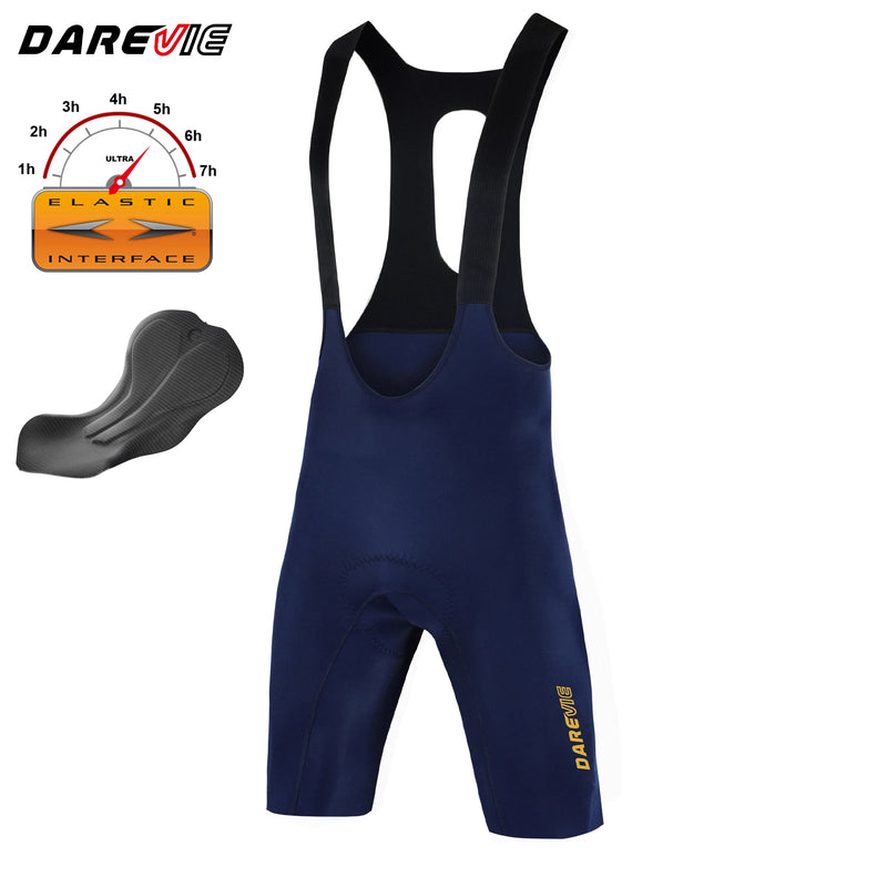 ខោជិះកង់បុរស DARREVIE Elastic Interface® 80kg/m³Pad Bretelelle សម្រាប់ជិះកង់បុរស 5.0 ខោជិះកង់មួយដុំ គ្មានថ្នេរ ការពារការរអិល