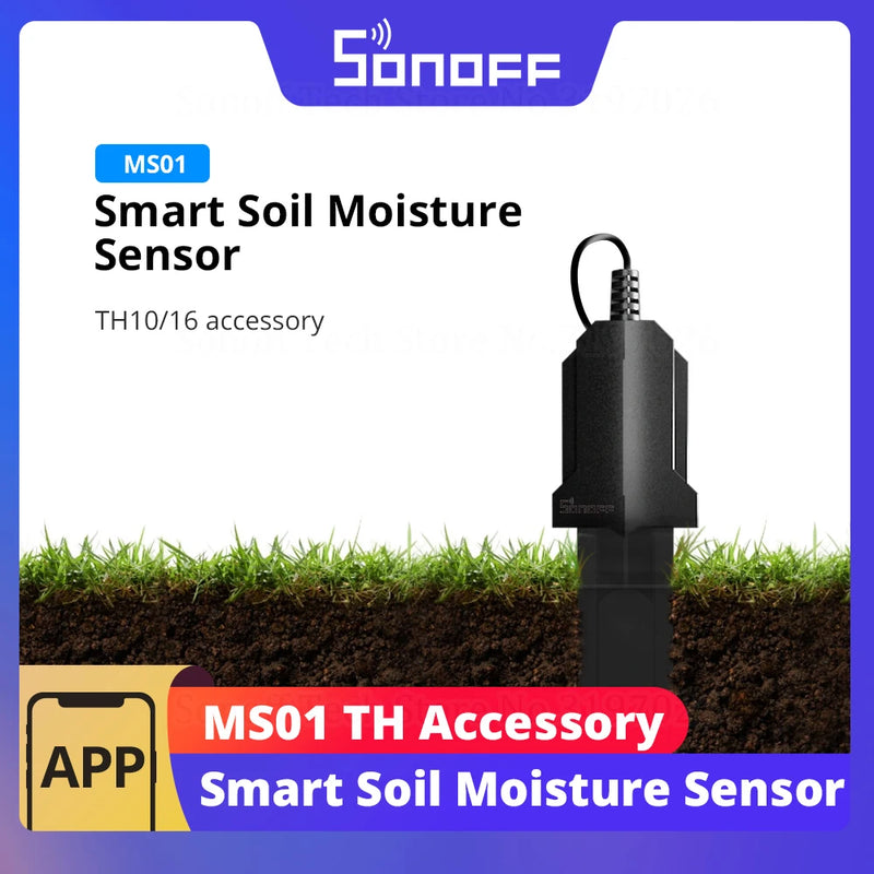 SONOFF MS01 Smart Soil Moisture Sensor TH Elite/TH Origin Accessory IP55 Waterproof Detector DIY Automatically Watering Device