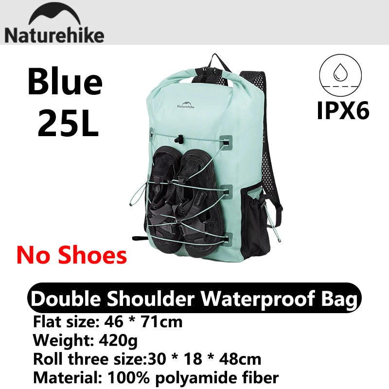 Naturehike 2026 Far Mountain 18/25L Lightweight IPX6 Waterproof Bag Outdoor Portable Breathable Camping Water Sports Backpack
