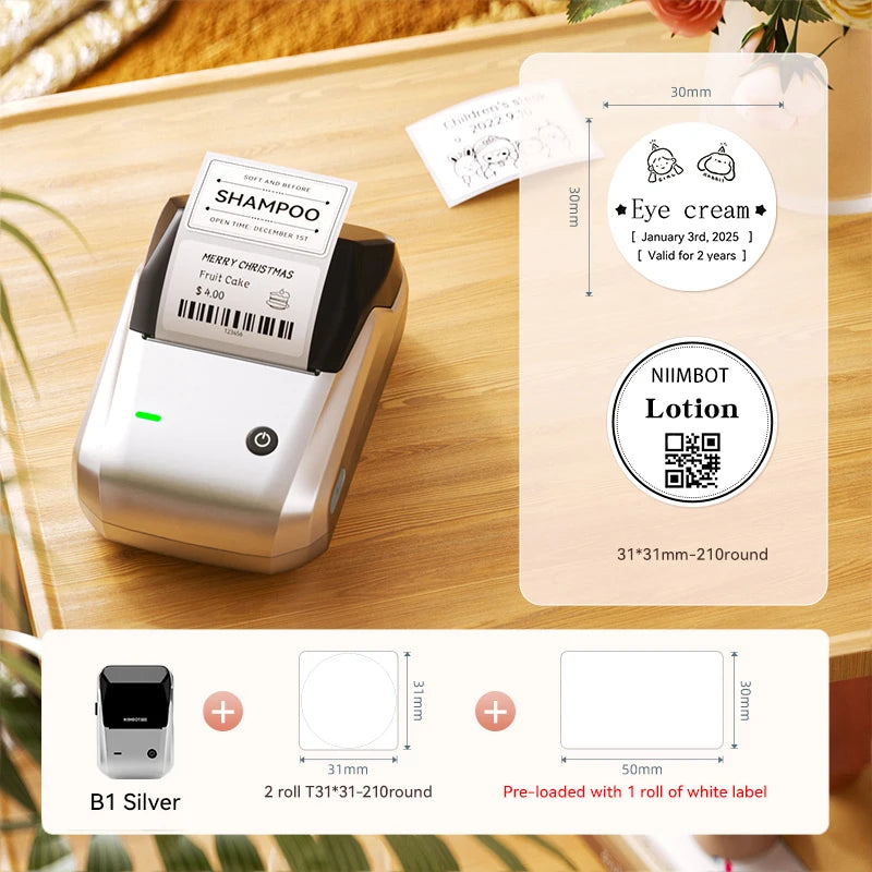 Niimbot B1 Portable Cosmetics Label Printer Wireless  Label Maker Multifunctional Self-adhesive Pocket Label Machine