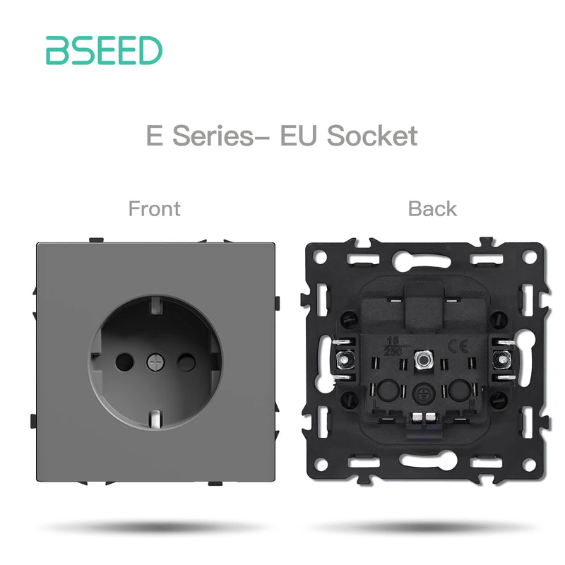 BSEED 1/2/3/4Gang WIFI Button Switch Part Plastic Frame Smart Dimmer Curtain Switch Function DIY Part Smart Socket Combination
