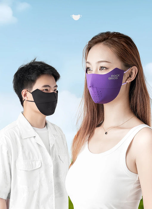 ROCKBROS Cycling Ice Silk Face Mask Anti-UV Sun Protection Breathable Dustproof Men Women Bandana Running Fishing Sports Mask
