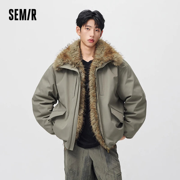 អាវក្រៅ Semir សម្រាប់បុរស កអាវរោមសត្វការពារ ការពារខ្យល់ ការពារទឹកជ្រាប រដូវរងា ឆ្លាតវៃ ធម្មតា ម៉ូដសម្រាប់គូស្នេហ៍ 2026