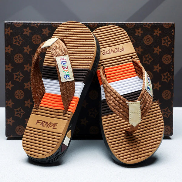Flip-flops summer new soft-sole anti-slip comfort outdoor beach shoes breathable lightweight men's fashion Joker casual slippers