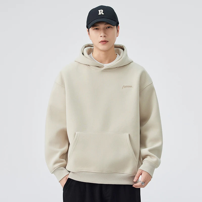 DUKEEN 420G Heavyweight Men's Hooded Sweatshirt Autumn and Winter Casual Trend Embroidered Loose Fit Pullover Men's Clothing
