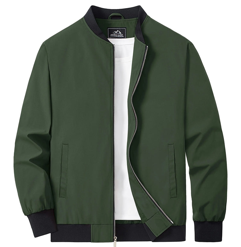 TACVASEN Men's Lightweight Waterproof Daily Casual Jacket Mild Winter And Autumn Windproof Soft Outdoor Jacket With Pockets