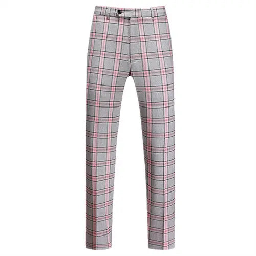 2026 New Men's Striped Suit Pants, Fashion Slim Trousers, Wedding Party Dress Pant Men Red Gray Purple Pantalones Hombre M-6XL