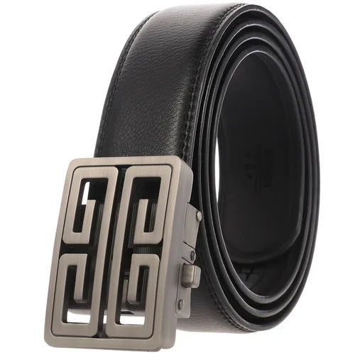 (90cm-200cm) Men's Black Belt, Automatic Buckle Belts, Business Casual Waistband, 90cm-140cm,150cm,160cm,180cm,190cm