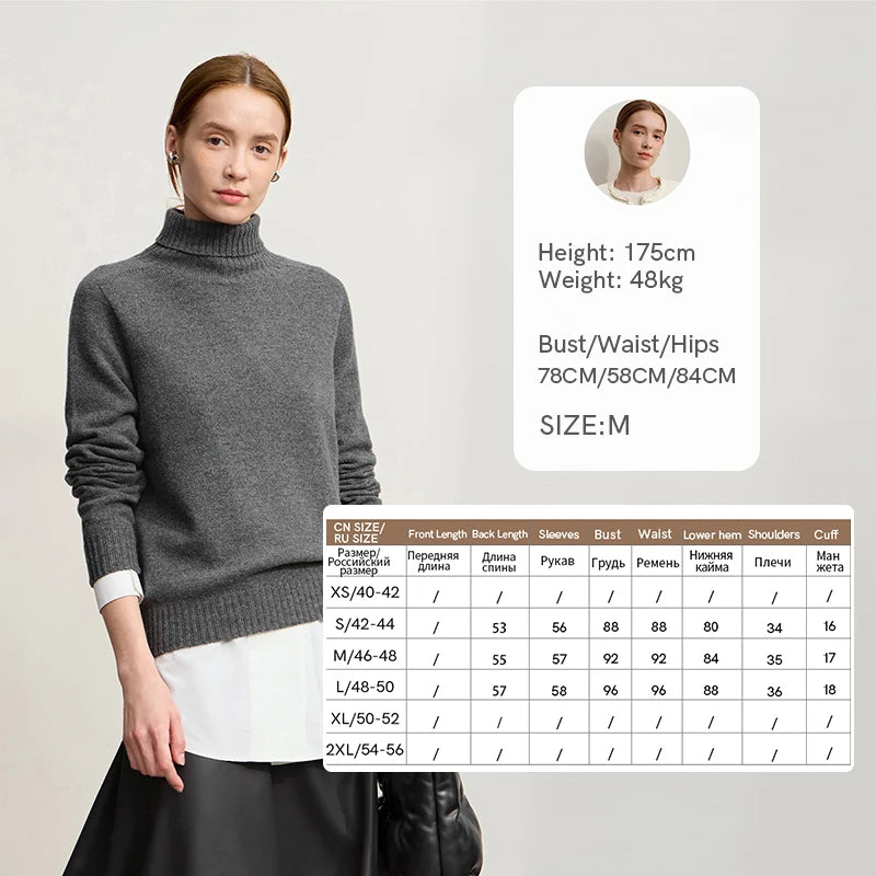 អាវយឺត Amii Minimalism Pullover Knitwear ឆ្នាំ ២០២៥ រដូវរងាថ្មី អាវយឺតក Turtleneck រោមចៀមសម្រាប់នារី ងាយស្រួលប្រើ អាវត្រង់ក្តៅ សម្រាប់ធ្វើដំណើរ 12514016