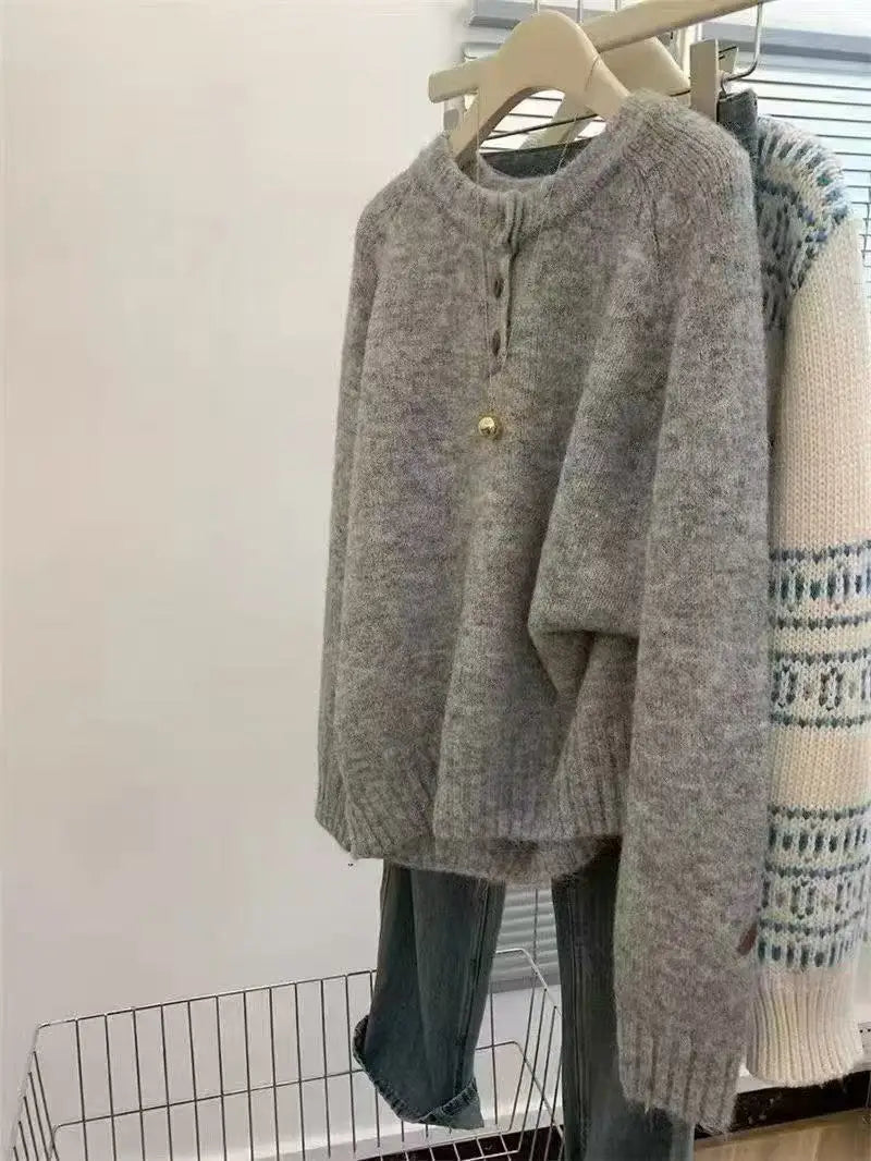 Korean Woman Clothes New Autumn Winter Knitwear Tops Long Sleeve Warm Pullover Blouse Spring Sweater For Women Knit Jumper