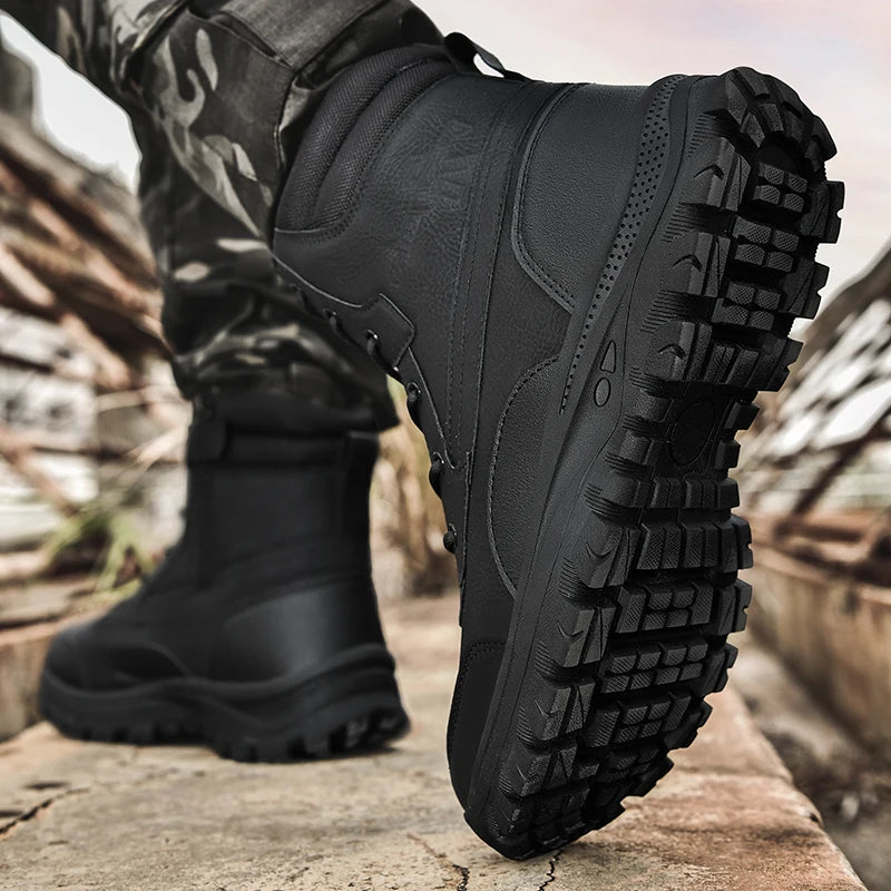 Men's plus size outdoor field training boots four seasons high-top anti-slip comfortable combat boots cross-country hiking boots