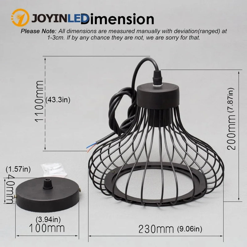 Industrial Pendant Light Metal Chandelier for Dining Room Vintage Retro Loft E27 Base Ceiling Lamp Creative Bar Cafe Lighting