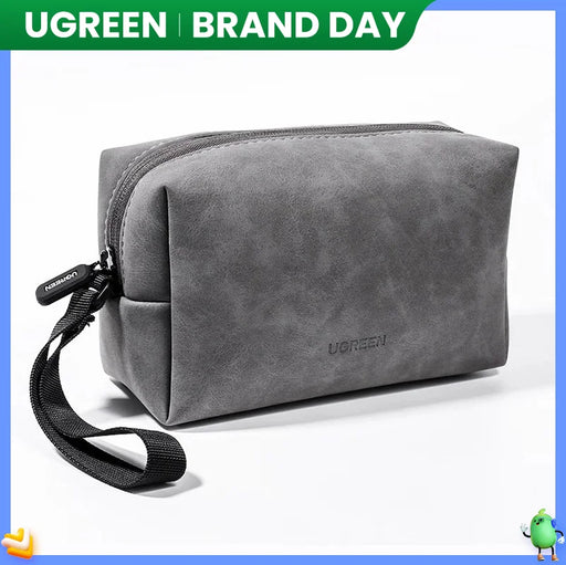 UGREEN Organizer Bag Leather Storage Case for Wired Headphones Earphone USB Cable Cell Phones Charger PC Digital Accessories Bag
