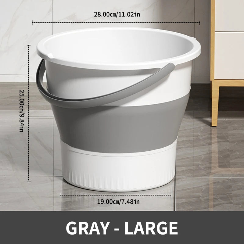 SEAMETAL 5/10L Portable Folding Bucket Multifunctional Thickened Silicone Fishing Camping Bucket for Car Wash Accessories