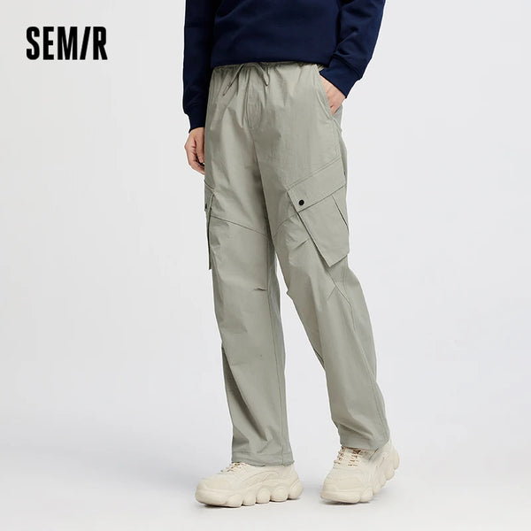 ខោបុរស Semir រលុងត្រង់សម្រាប់ក្រៅផ្ទះ ទំនិញ ផ្នត់ជង្គង់ ខ្សែចងចង្កេះ ខោរដូវស្លឹកឈើជ្រុះធម្មតា ស្លៀកប្រចាំថ្ងៃ 2026