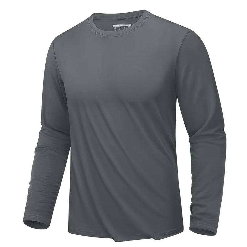 TACVASEN UPF 80+ Sun Protection T-shirts Men's Quick Dry Long Sleeve Athlectic T Shirts Performance Sports T-shirts Rash Guard