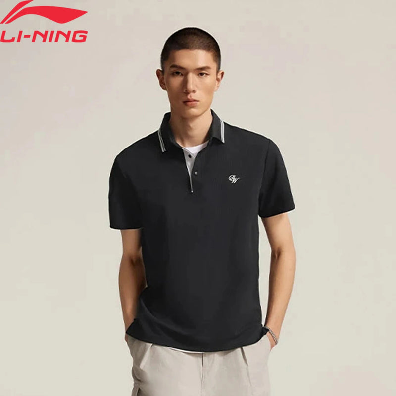 អាវយឺតបុរស Li-Ning Wade POLO កម្រិតស្ងួត 88% Polyamide 12% Elastane កម្រិតស្ងួត មានខ្យល់ចេញចូលបានល្អ អាវយឺតកីឡា LiNing APLV007